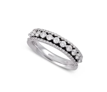 Italian diamond and 18ct white gold half-eternity ring