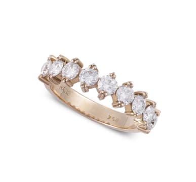 Diamond and 18ct rose gold half-eternity ring