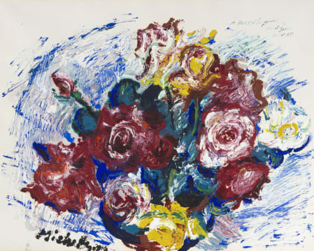 Leo Michelson; Roses in a Vase