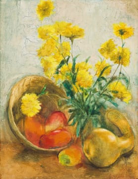 Fleur Ferri; Still Life with Flowers and Vegetables