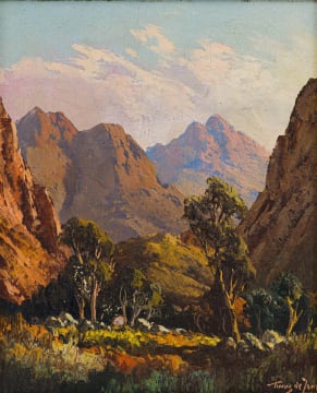 Tinus de Jongh; Mountain Landscape with Trees