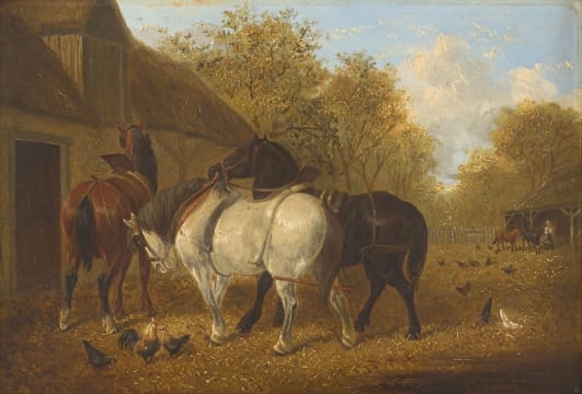 Circle of John Frederick Herring, Junior; The Farmyard