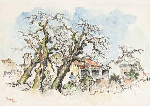 Conrad Theys; Street with Trees