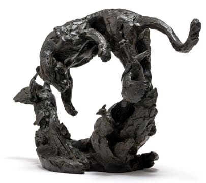 Dylan Lewis; Leopard and Guineafowl, maquette