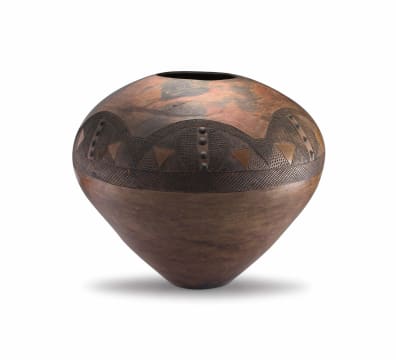 A burnished fired clay ukhamba, Shongaziphi Magwaza
