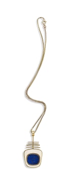 Erich Frey; Lapis lazuli, ivory and gold pendant, Erich Frey (1917-2004)