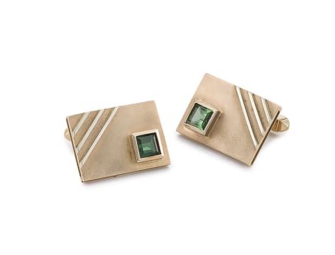 Franz Huppertz; Pair of tourmaline and gold cufflinks, Franz Huppertz (1940-1997)