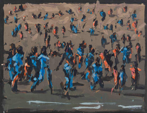 Asanda Dredunik Kupa; Composition with Blue and Orange Figures