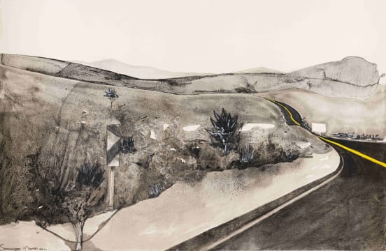 Setlamorago Mashilo; Landscape with Road and Hills