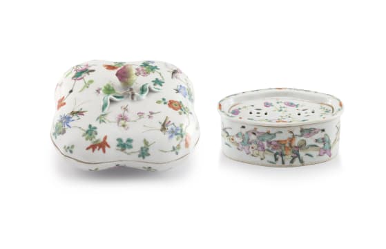 A Chinese famille-rose box and cover, Daoguang mark and period, 1821-1850