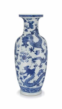 A Chinese blue and white vase, Jingdezhen zhi mark and of the period, mid 20th century