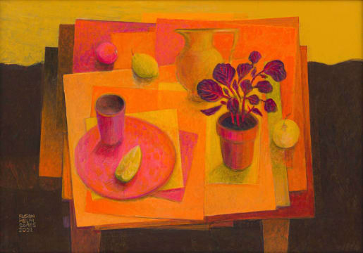 Susan Helm Davies; Still Life with Pot of Iresine