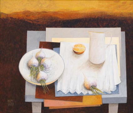 Susan Helm Davies; Still Life with Turnips