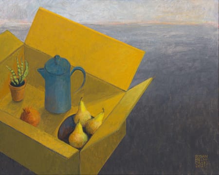 Susan Helm Davies; Pears and Coffee Pot in Box