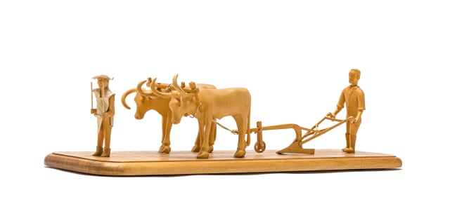 Julius Mfethe; Men Ploughing with Oxen