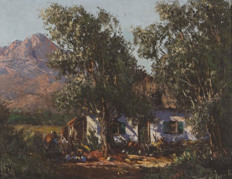 Tinus de Jongh; House in a Wooded Area