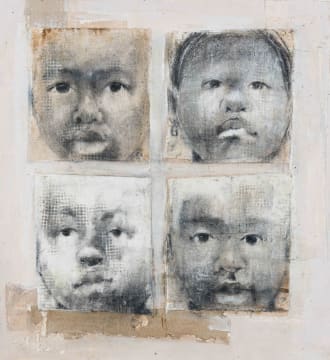 Thonton Kabeya; Composition with Faces