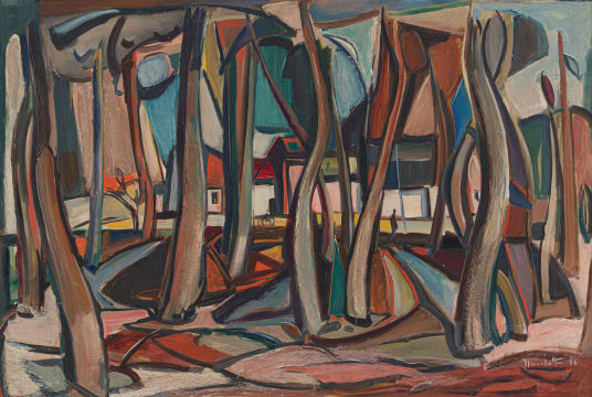 Dirk Meerkotter; View of Village through Trees