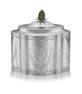A George III silver tea caddy, Henry Chawner, London, 1786