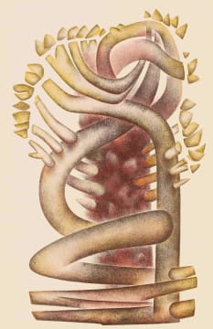 Wendy Vincent; Baobab (Abstract Composition with Brown and Red)