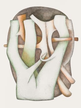 Wendy Vincent; Abstract Composition with Brown and Green