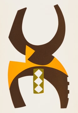 Hannes Harrs; Abstract Composition with Orange and Brown
