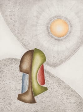 Hannes Harrs; Abstract Composition with Yellow and Green