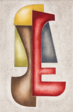 Hannes Harrs; Abstract Composition with Brown and Red
