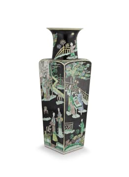 A Chinese famille-noire vase, Qing Dynasty, 19th century