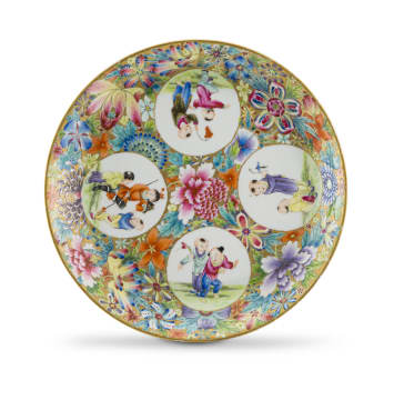 A Chinese famille-rose dish, 20th century