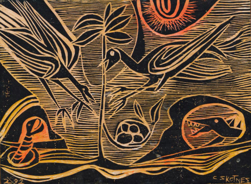 Cecil Skotnes; Composition with Birds