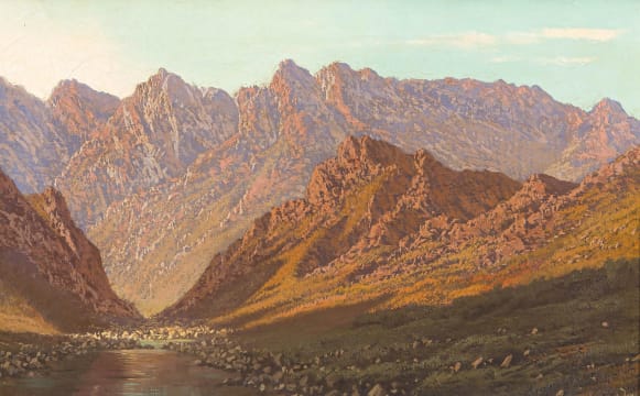 Tinus de Jongh; Mountainous Landscape