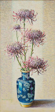 Vladimir Tretchikoff; Chrysanthemums in Chinese Vase