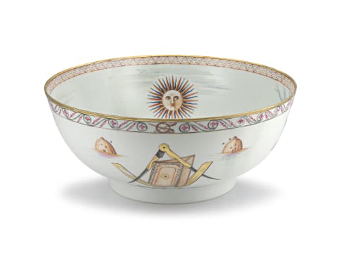 A rare Chinese Masonic punchbowl, Qing Dynasty, 18th century