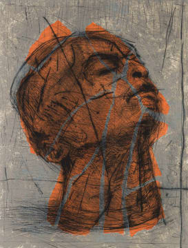 William Kentridge; Head (Orange)