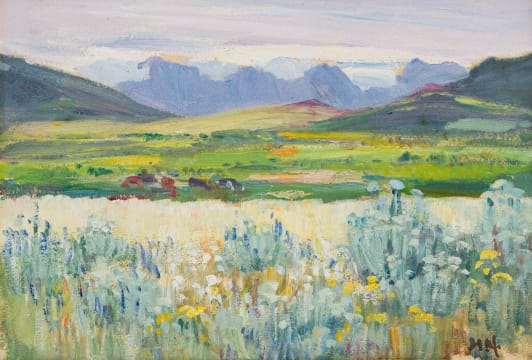 Hugo Naudé; Landscape with Grazing Cattle