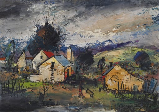 George Enslin; Cape Cottages under Stormy Skies