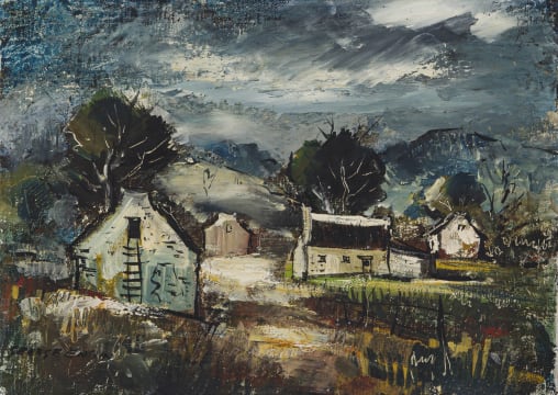 George Enslin; Landscape with Cape Cottages