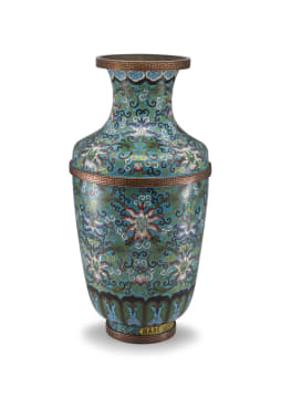 A Chinese cloisonné enamel vase, 20th century