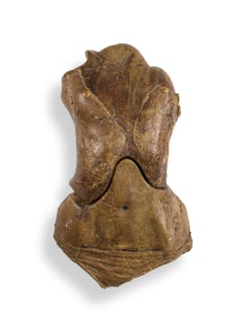 A brown-glazed stoneware torso, Juliet Armstrong (1950-2012)