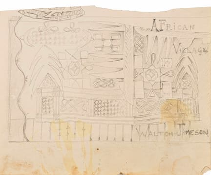Alexis Preller; Design for Dust Jacket of 'African Village' by James Walton, sketch