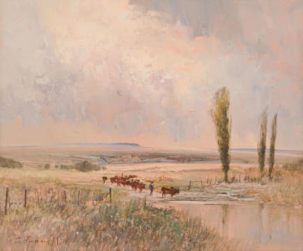 Christopher Tugwell; Landscape with Herders and Cattle
