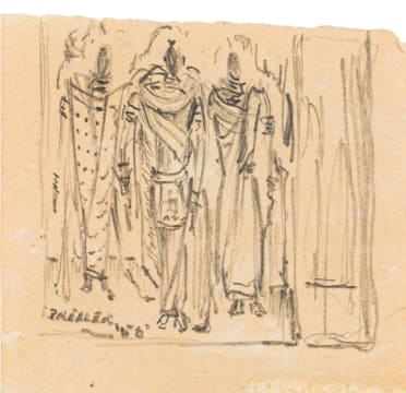 Alexis Preller; Three Women/Hieratic Women, tiny sketch