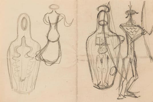 Alexis Preller; To the Sun, sketch