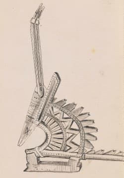 Alexis Preller; Bambara Headdress, Sudan, sketch