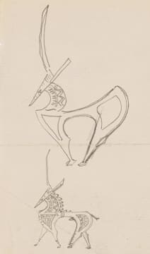 Alexis Preller; Bambara Antelope, sketches