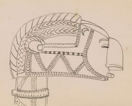 Alexis Preller; Baga Head, Guinea, sketch