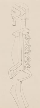 Alexis Preller; Dogon Figure, Mali, sketch