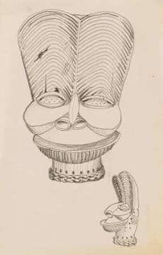 Alexis Preller; Bamenda Mask, Cameroon, sketches