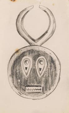 Alexis Preller; Baule Mask I, Ivory Coast, sketch